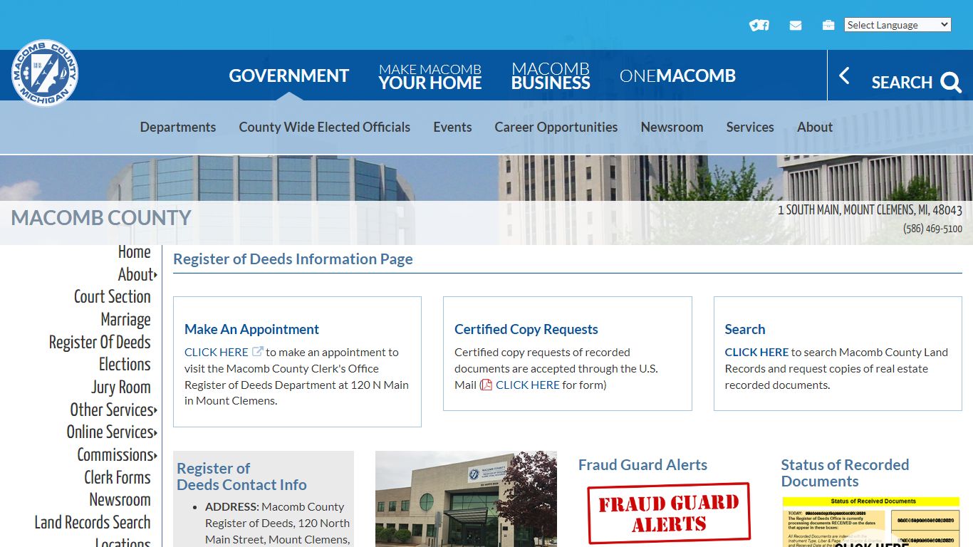 Clerk - Register Of Deeds | Macomb County